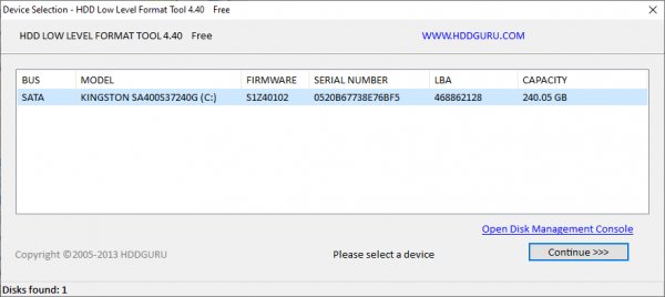 HDD Low Level Format Tool