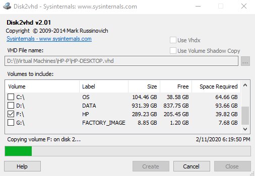 Disk2vhd