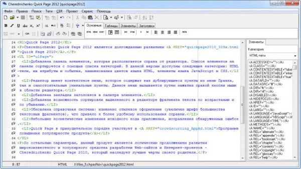 Cherednichenko Quick Page HTML 2012