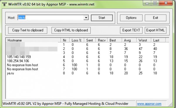 WinMTR